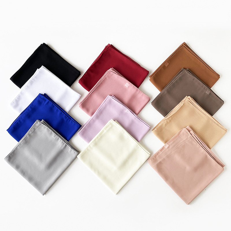 K487 Summer square scarf silk scarf 90 pearl chiffon solid color scarf Malay headscarf Southeast Asian women's headscarf hijab Hui ethnic group
