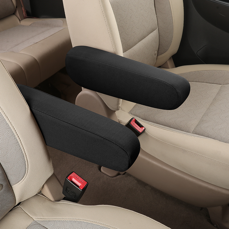 2 Pcs Universal Car Armrest Covers, Breathable Cloth Fabric Front Seat Protector, Direct Replacement Center Console Lid Skin for SUV/Truck/Van Accesso