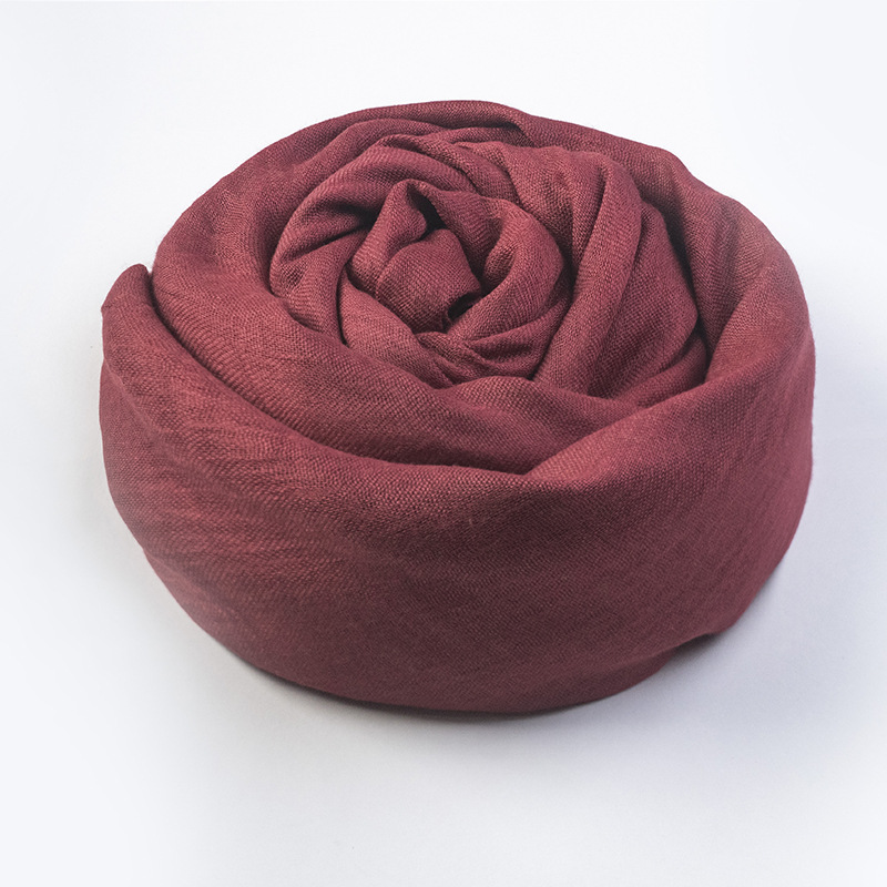 K491 Cotton and linen solid color scarf women's summer sun protection medium long gauze scarf Japanese and Korean literary beach long scarf trave