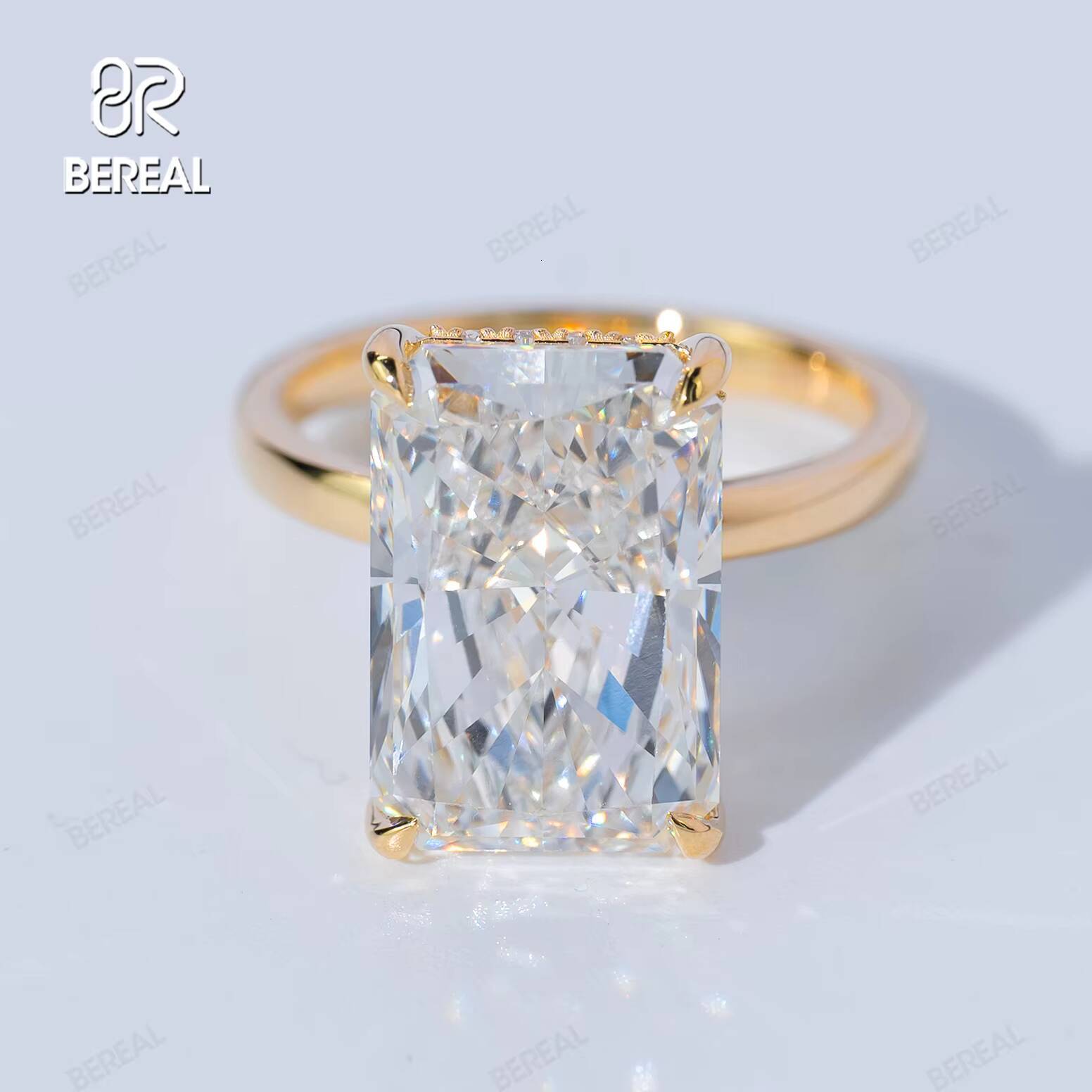 IGI Certified 72CT Vvs Lab Grown Diamond Custom Unique Engagement Rings Luxury Yellow Gold 925 Sterling Silver Ring Jewelry