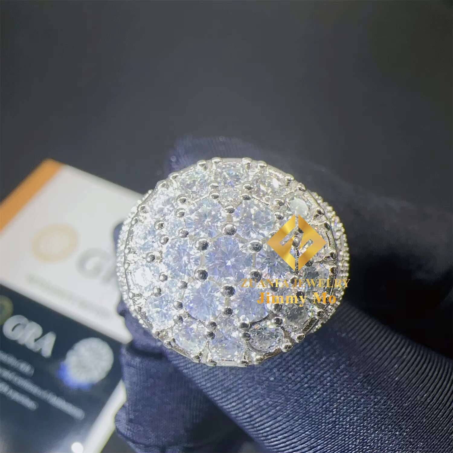 Promotion Price GRA Certificates 925 Silver Pass Diamond Tester VVS1 Moissanite Jewellery Diamond Hip Hop Iced Out Ring Man
