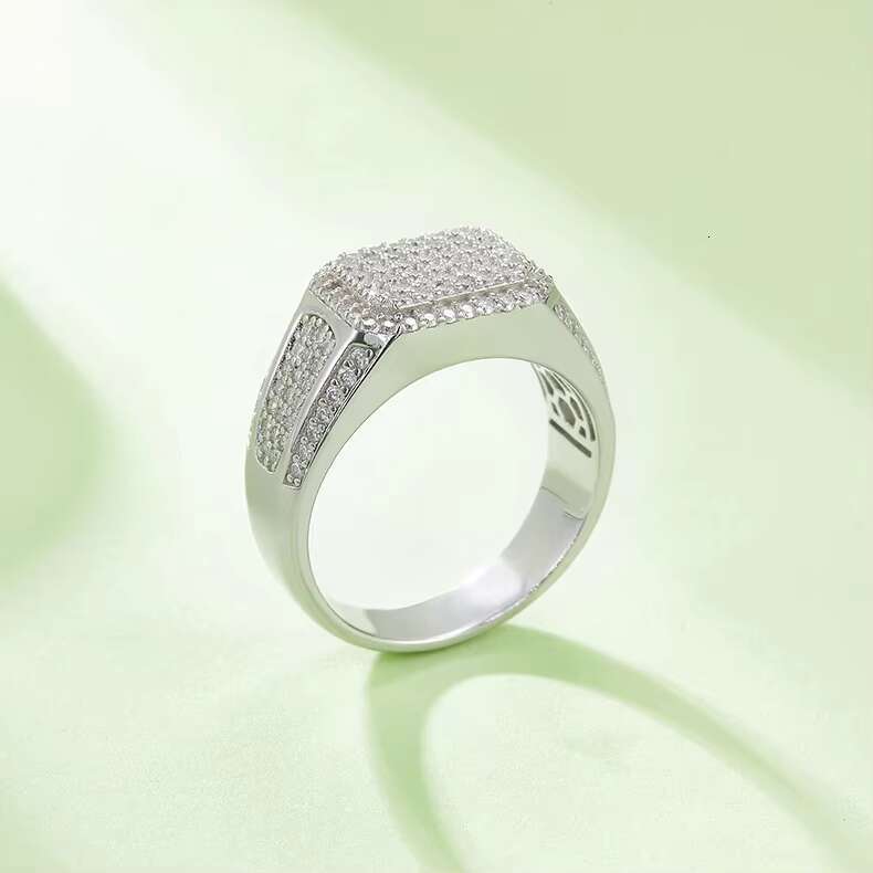 Somen Luxury Fine Jewelry 1.2ct D Grade VVS Platinum Plated S925 Sterling Silver Moissanite Rings for Mens Wedding