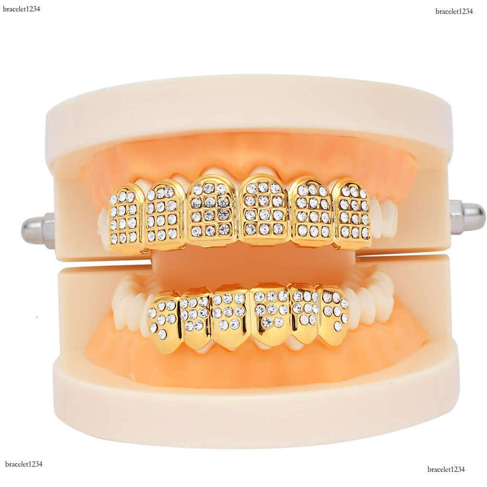 Luxury Hip hop Halloween sparkles sterling silver ice out VVS Moissanite gold-plated braces for men and women Free delivery