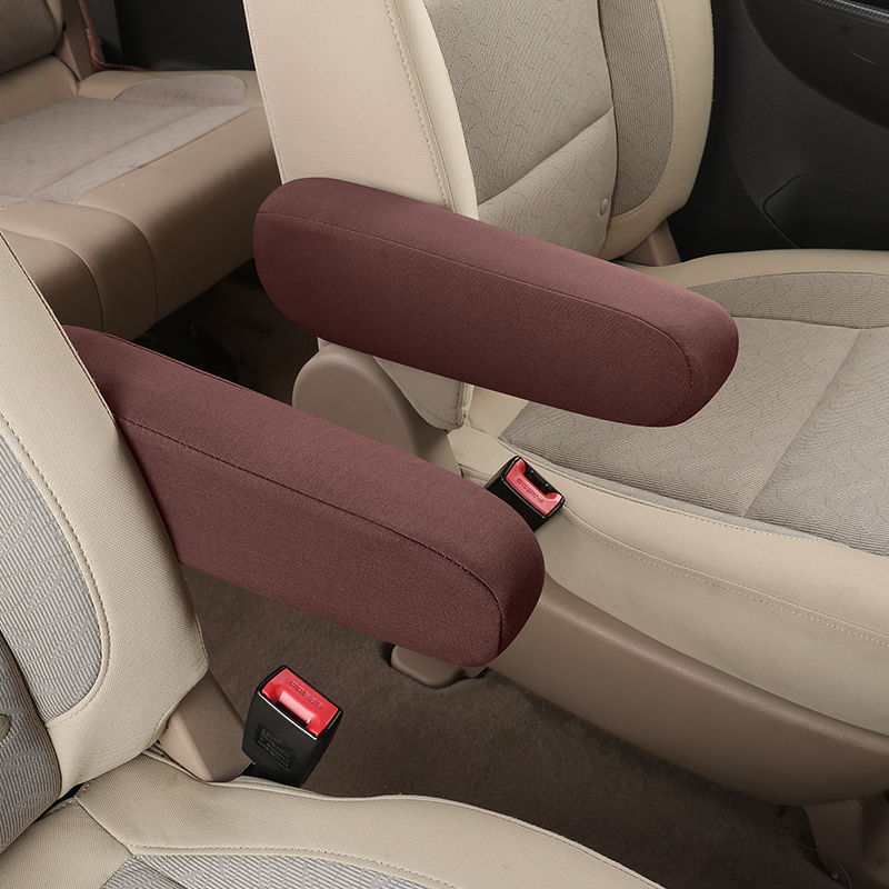 2 Pcs Universal Car Armrest Covers, Breathable Cloth Fabric Front Seat Protector, Direct Replacement Center Console Lid Skin for SUV/Truck/Van Accesso