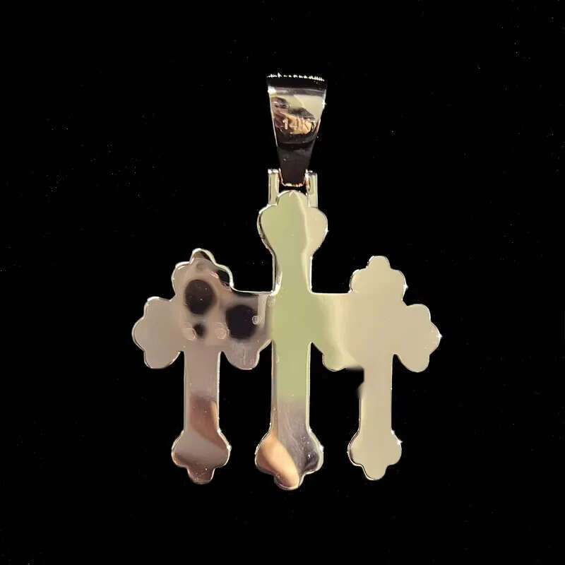 Rose Gold Plated Sterg Sier Iced Out VVS Dia Custom Charm Hip Hop Three Cross Moissanite Pendant for Men