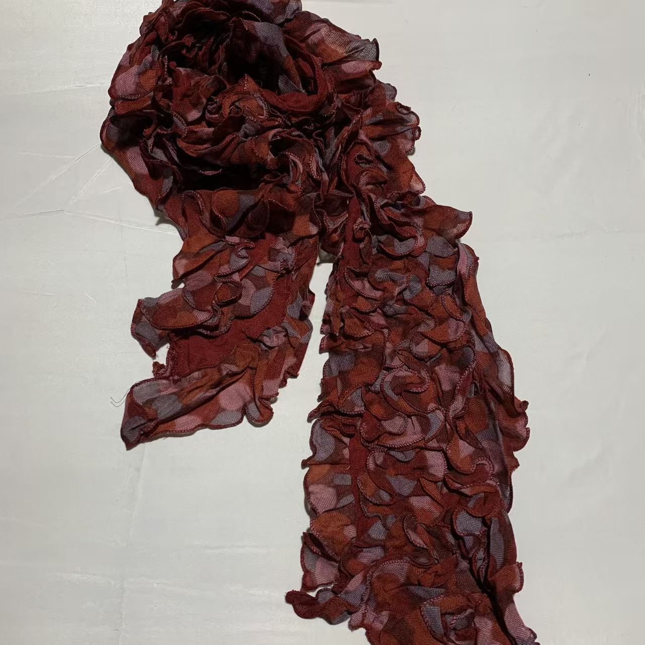T540 silk scarf retro spring and autumn scarf literary pleated ethnic floral