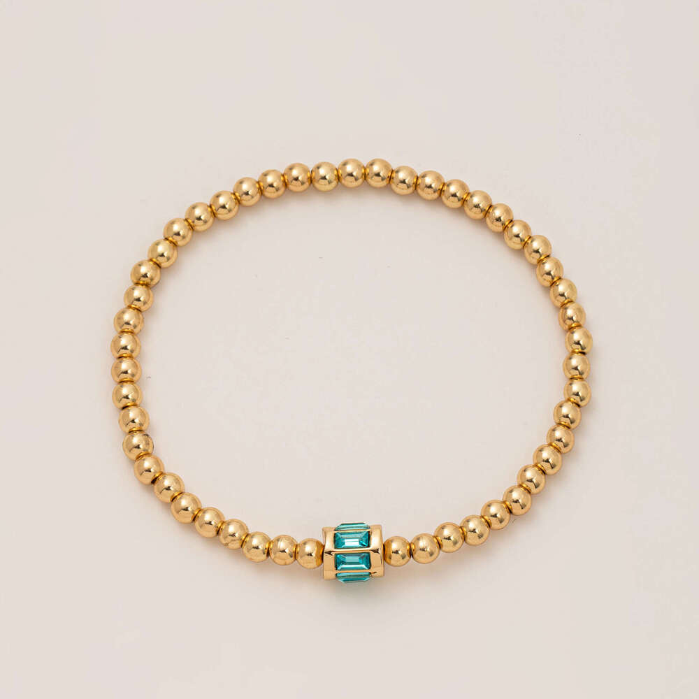 TK hot Designer Bracelet for women Zodiac Fortune Bracelet Gold Beads December 12th Birthday Stone Zircon Electroplated True Gold Color Preserved Bead