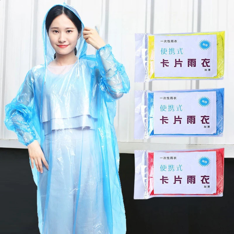 1-10pcs Disposable Rainwear Portable Disposable Card Raincoat Waterproof Rainwear for Outdoor Camping Hiking Poncho Supplies 250421