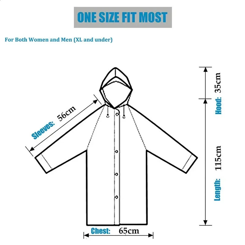 Adult raincoat Hooded long raincoat reusable poncho Outdoor raincoat men and women translucent waterproof poncho 250421