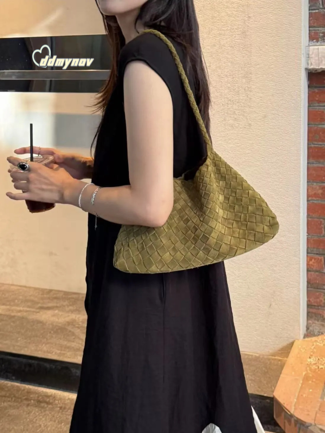 Designer woven top layer cowhide hot womens french basket handmade leather tote bag shoulder ddmynov