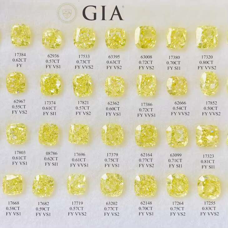 Fancy Vivid Wholesale Yellow Lab Grown Diamond CVD HPHT GIA IGI Certified 1CT 2CT Oval Cut VVS Loose Diamond Stone