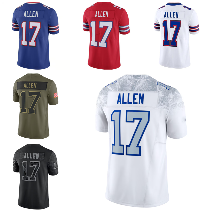 Josh Allen stitched football jerseys Stefon Diggs James Cook Keon Coleman 2025 men women youth S-3XL game jersey