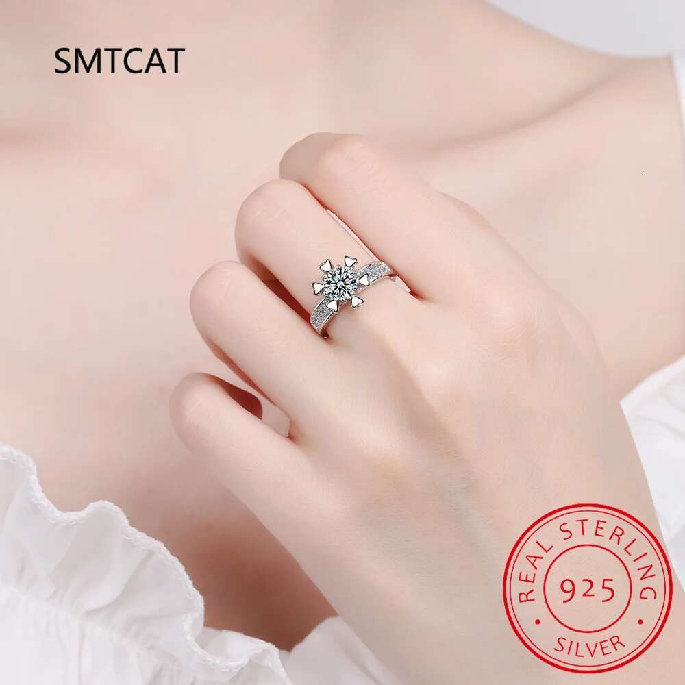5.0ct Moissanite Engagement Ring Women 14K White Gold Plated Lab Diamond Ring Sterling Silver Wedding Rings Fine Jewelry