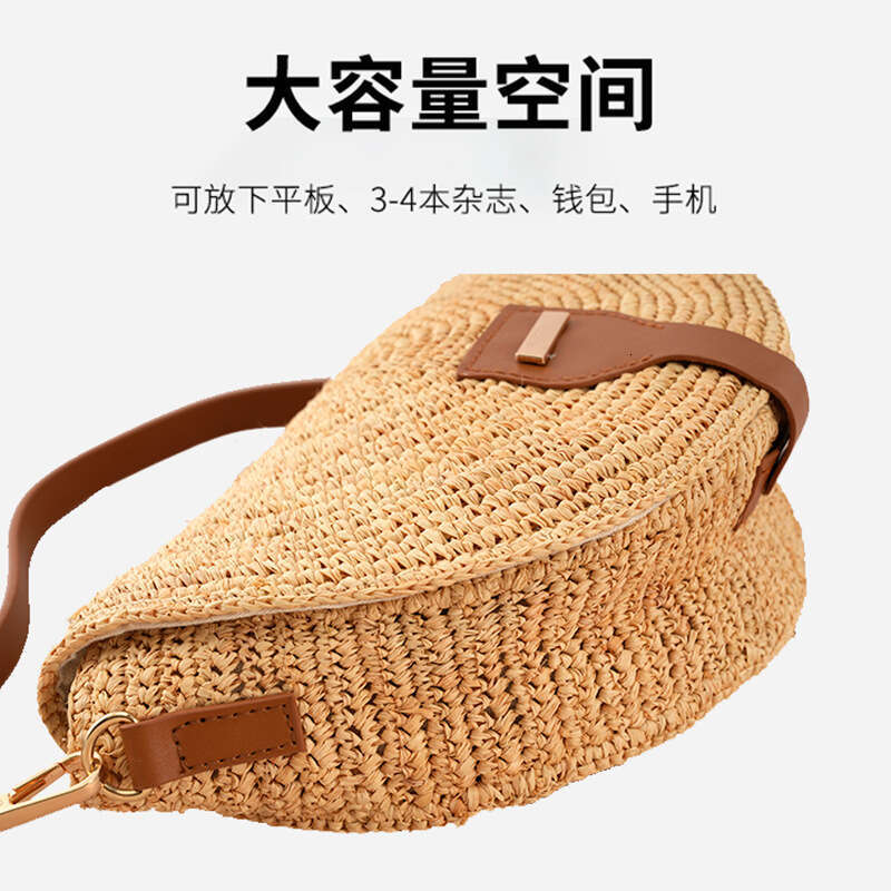 Ins Style Resort Beach Bag Lafite Grass Handmade Woven Crossbody For Women S Travel Vacation Seaside Beach Bag Simple And Versatile Instagram Style Sh