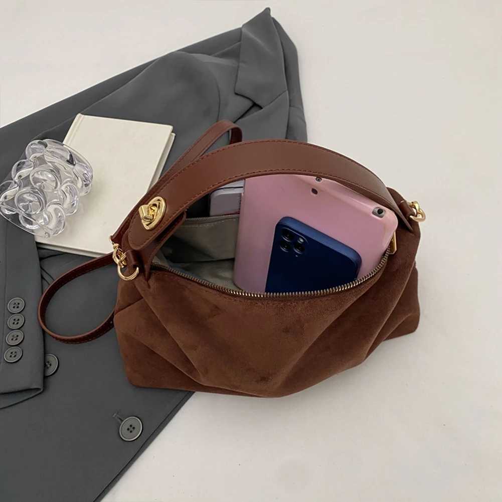 Women Suede Shoulder Bag Crossbody Bag Adjustable Strap Hobo Purse With Inner Pocket Satchel Purse Clutch Purse Zipper HandbagXJ250512