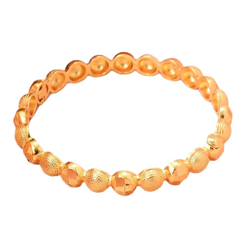 Fashionable Childrens Jewelry Hollow-out Flower Bracelet Baby Arabic Indian Jewelry Gold Color Bangles For Kids Copper Baby Bracelets luxury bracelet  - view 9