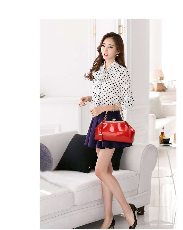 New Women's 2019 Lacquer Leather Banquet Wedding Bridal Handbag Shoulder Bag