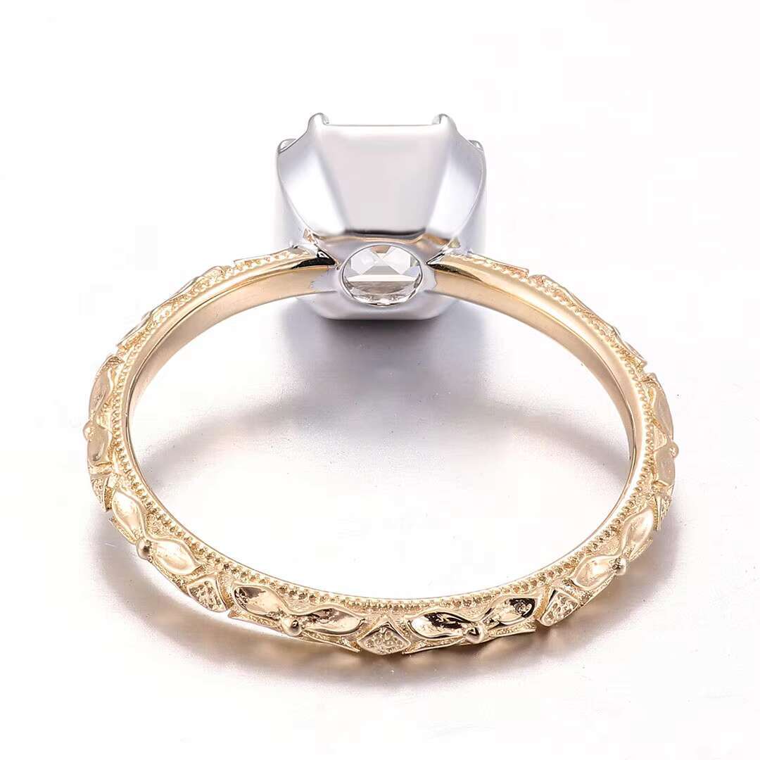Customized Lab-grown Diamonds GIA IGI Certified Lab Diamond Engagement Ring in 2ct Asscher Cut 18K Yellow Gold Ring
