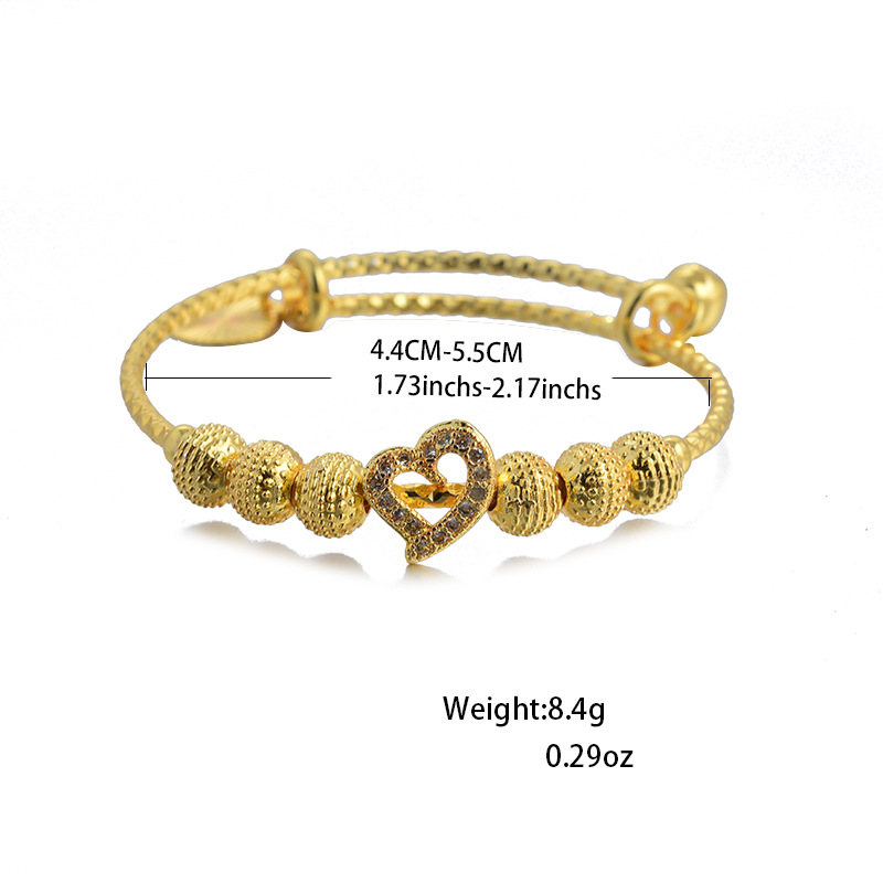 Fashionable children's jewelry hollow-out flower bracelets Dubai Gold Color Bangles For Kids Baby Promotion Sale Child Birthday Gifts ChildrenS B - view 6