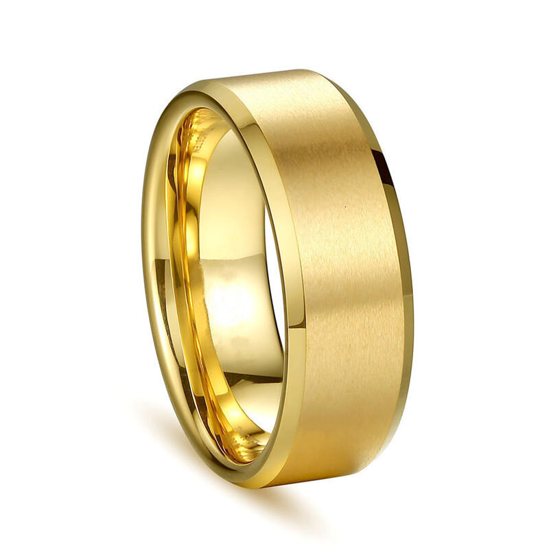Top Source Men and Women 8MM Matte Titanium Stainless Steel Ring Engraved Jewelry