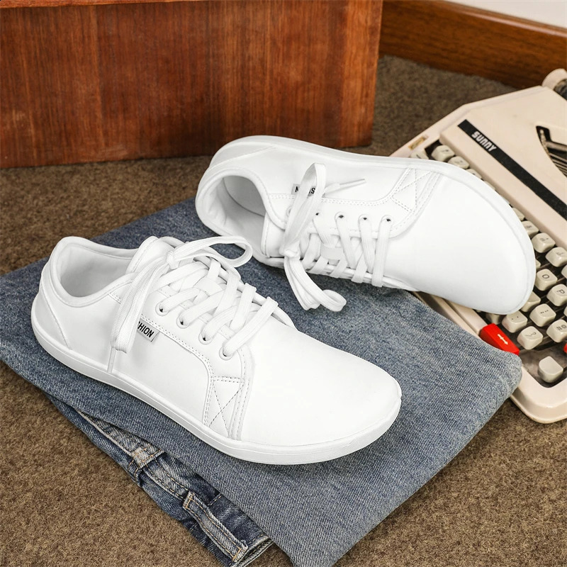 Men Wide Toe Barefoot Shoes Suitable for Both Men Women Big Size Casual Leather Sneakers Running Shoes Simple Classic Flat Shoes250418bj