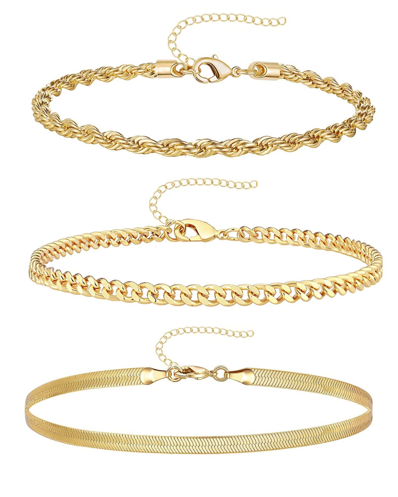 Top Source Exquisite Women's Titanium Steel Set Bracelet Fashion Gift Stackable Adjustable Foot Chain