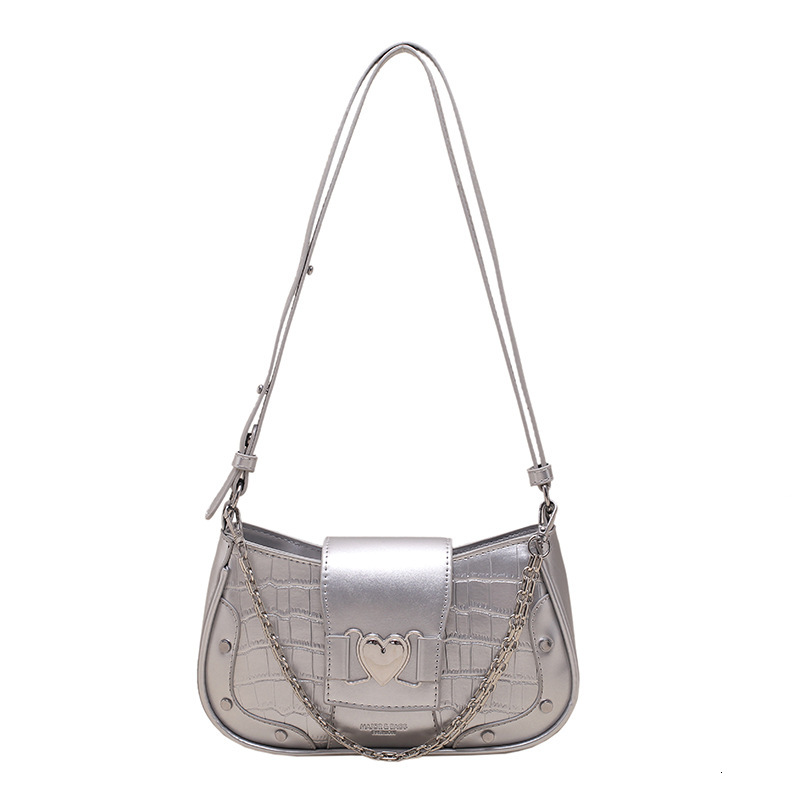 New Minimalist Designer Series Chain Armpit 2025 Free Shipping High-end Women's Stone Patterned Small Square Bag One Shoulder French Bamboo Pole 
