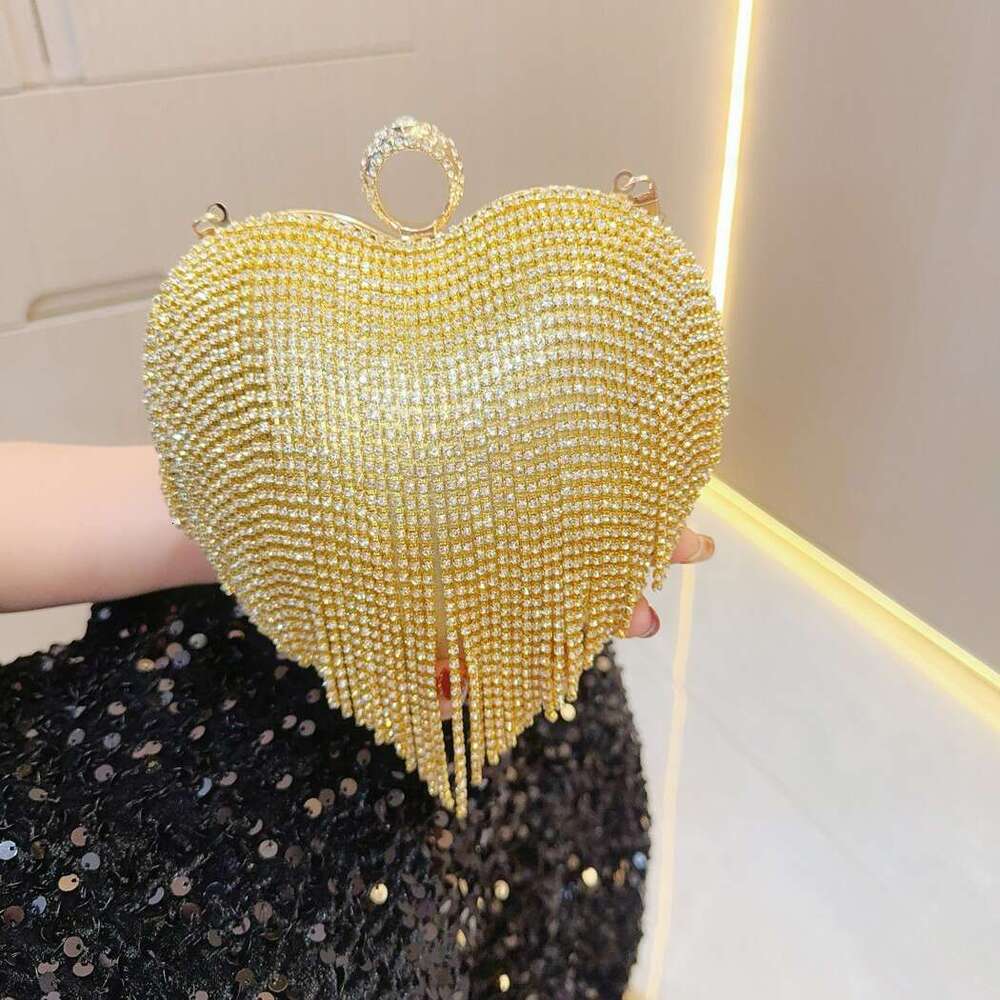 New Tassel Rhinestone Birthday Parties, Diamond Studded Hand-Held For Socialites, Diagonal Cross Banquet Bag