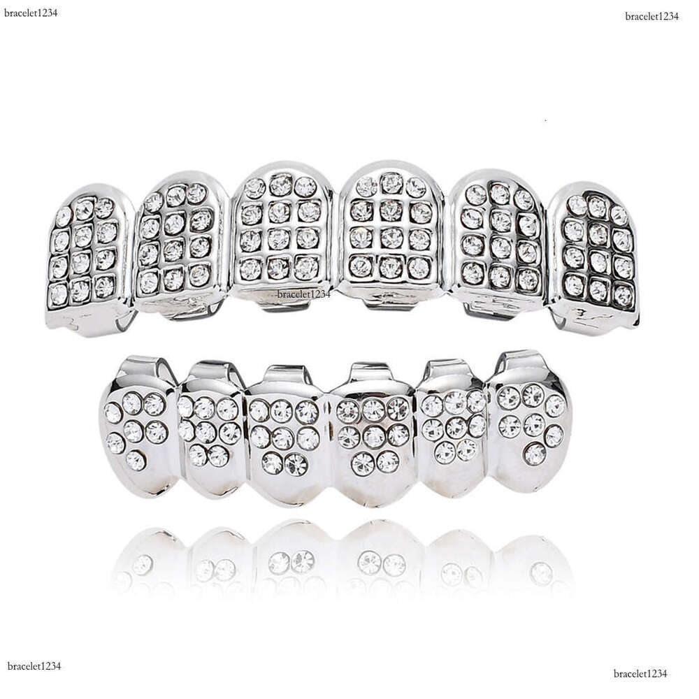 Luxury Hip hop Halloween sparkles sterling silver ice out VVS Moissanite gold-plated braces for men and women Free delivery