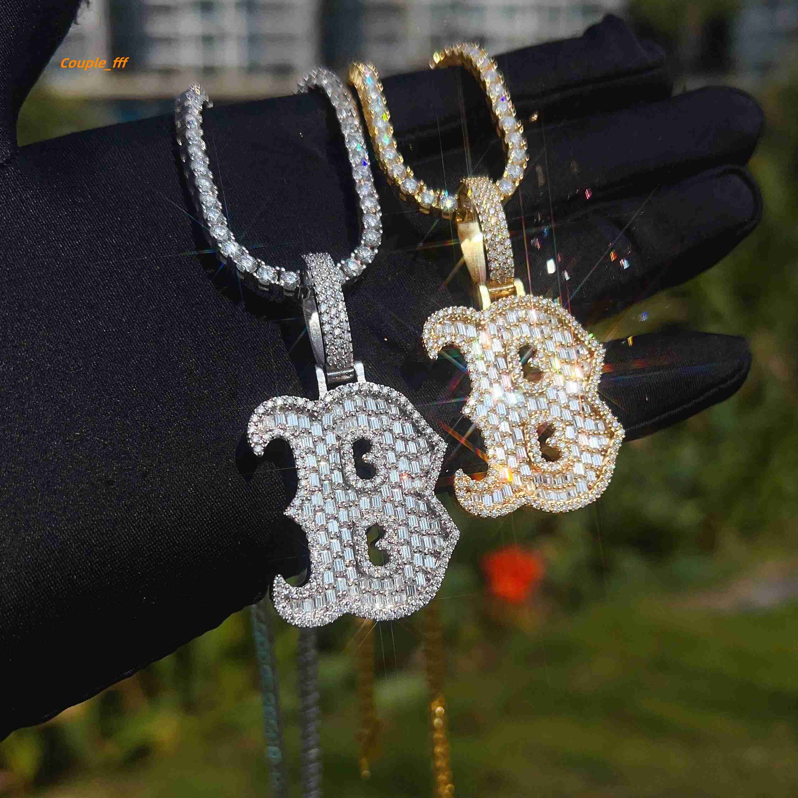 Popular Gold Plated 925 Sterling Silver Cross Diamond Vvs Moissanite Necklace Pendant