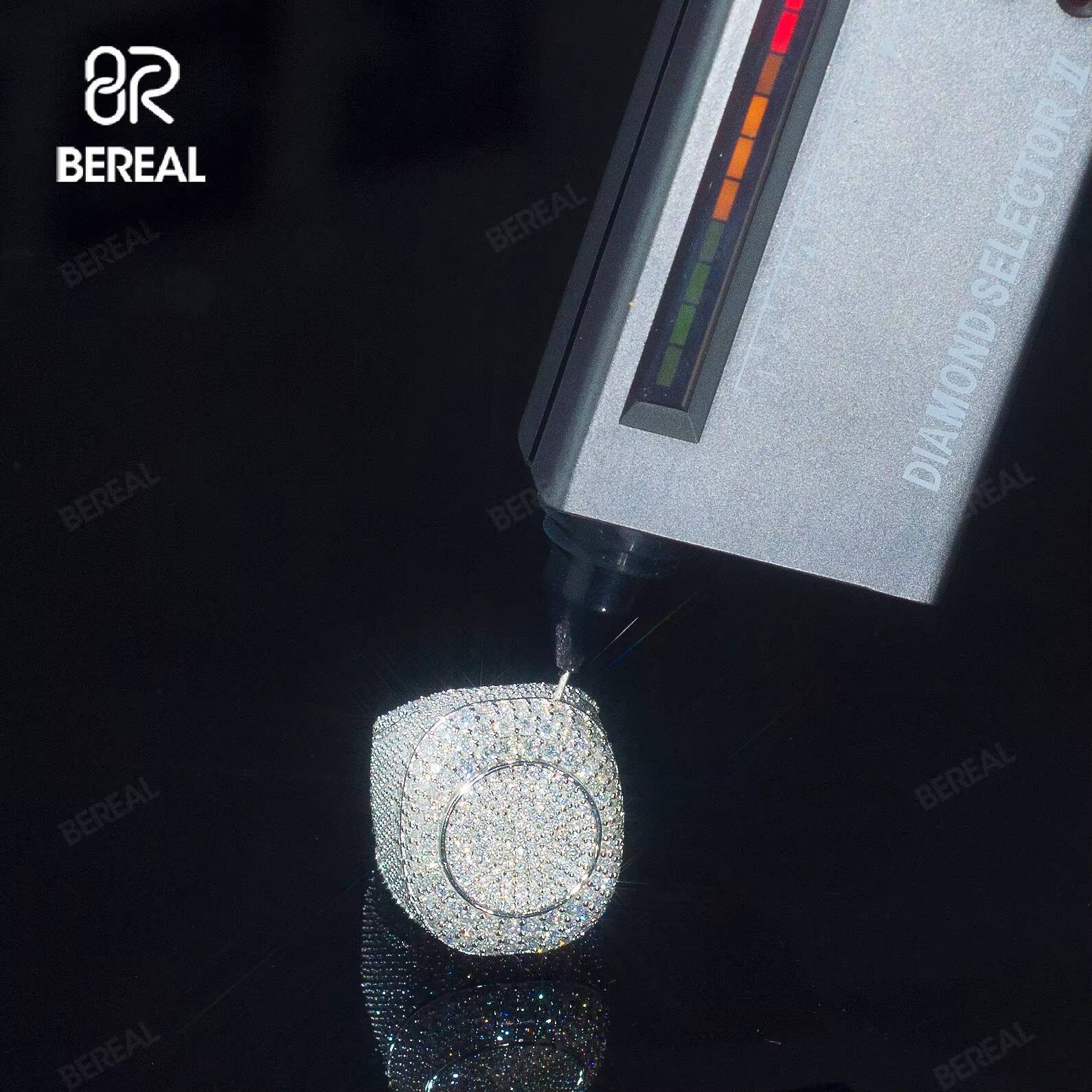 Custom Vvs Iced Out Moissanite Hip Hop Ring Pass Diamond Test 925 Silver 18K White Gold Plated Fine Jewelry Rings for Men