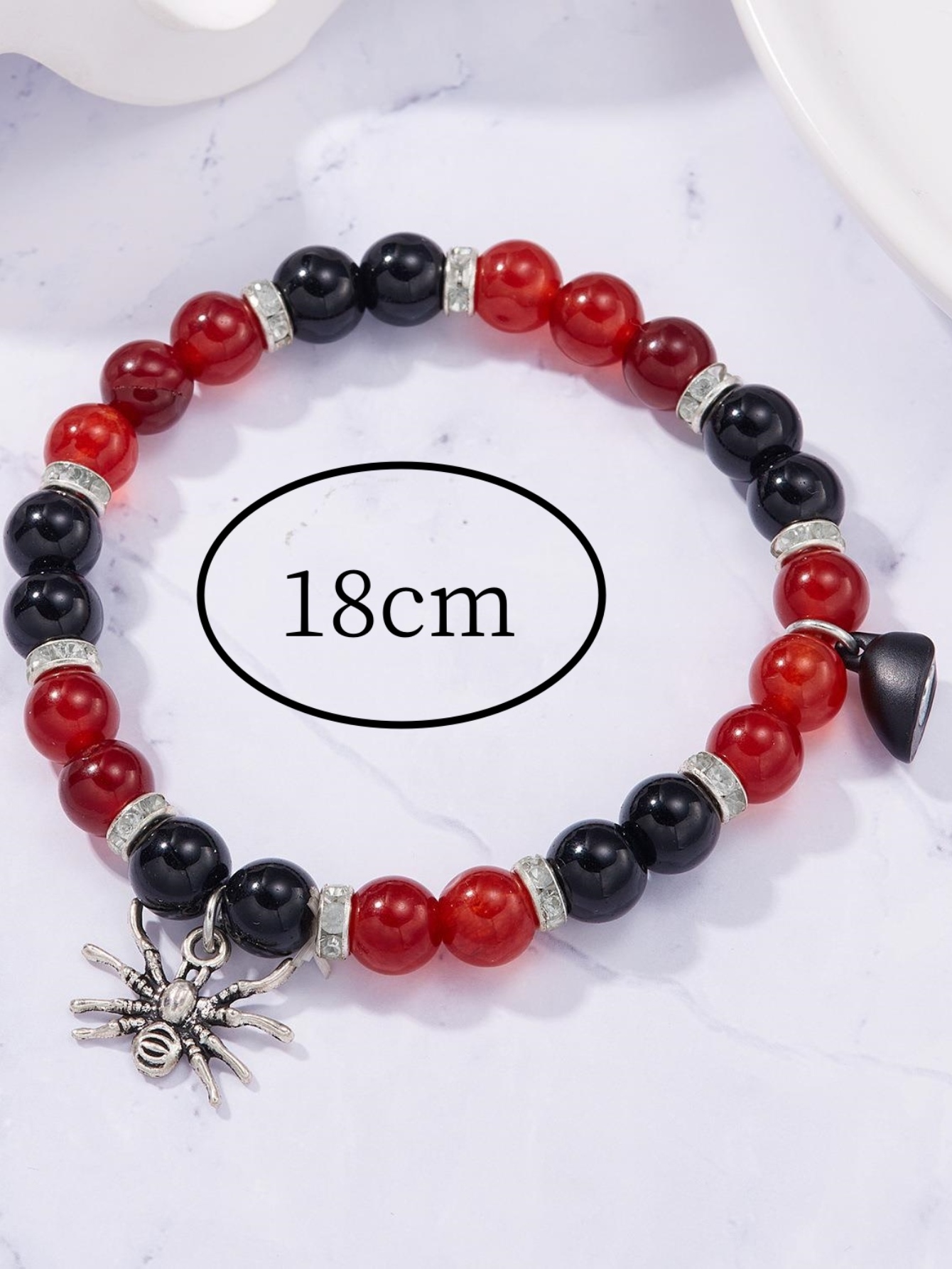2 glass bead elastic spider bracelets