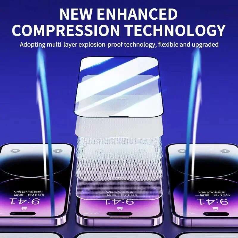 e Free Installation Tempered Glass for IPhone 14 13 12 11 Pro Mini SE XS XR X Max 15 Plus Screen Protector