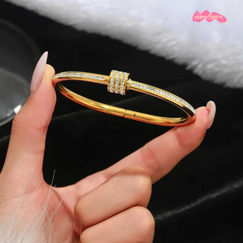 Europe And Hot Stainl Steel Lucky Fashion Wens Bracelet Gold Bangles S H11.21 ddmysept