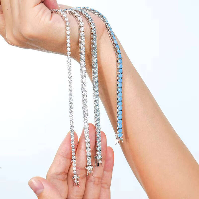 Manufacturer Round/Heart Shape Stone/CZ/Nano Sterling Sier Tennis Carbon Silicon Stone Bracelet Women's Fashion Jewelry