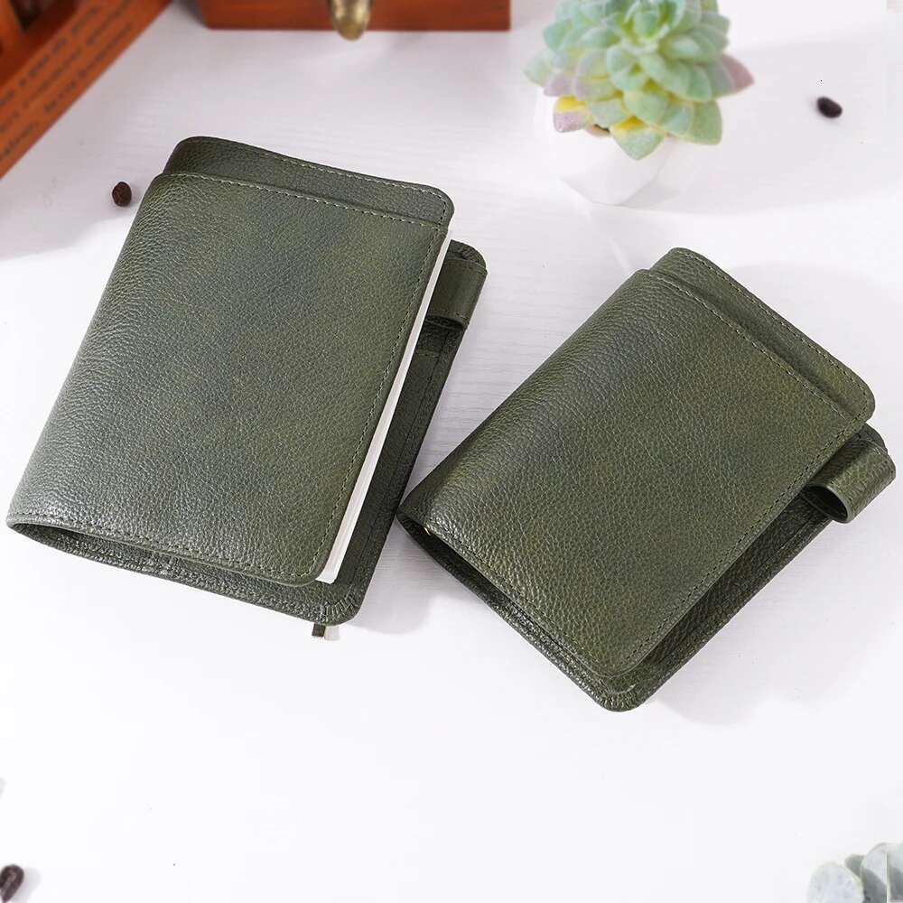 A7 Brown Leather Notebooks Kawaii Portable Pocket Books With Thickened 40 Blank Inner Page Hand Ledgers School Students' Dairy