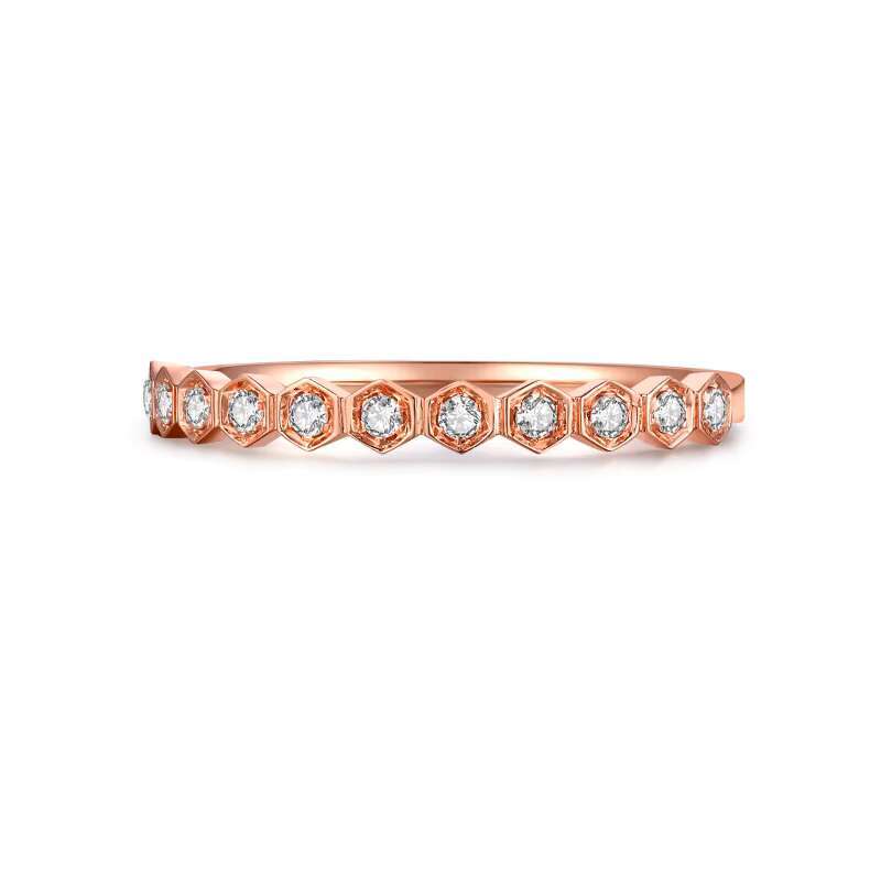 18K Rose Gold Classic Style Lab Grown Diamond Ring Womens Party Jewelry for Wedding Engagement Rhodium Plated CVD HPHT Diamonds