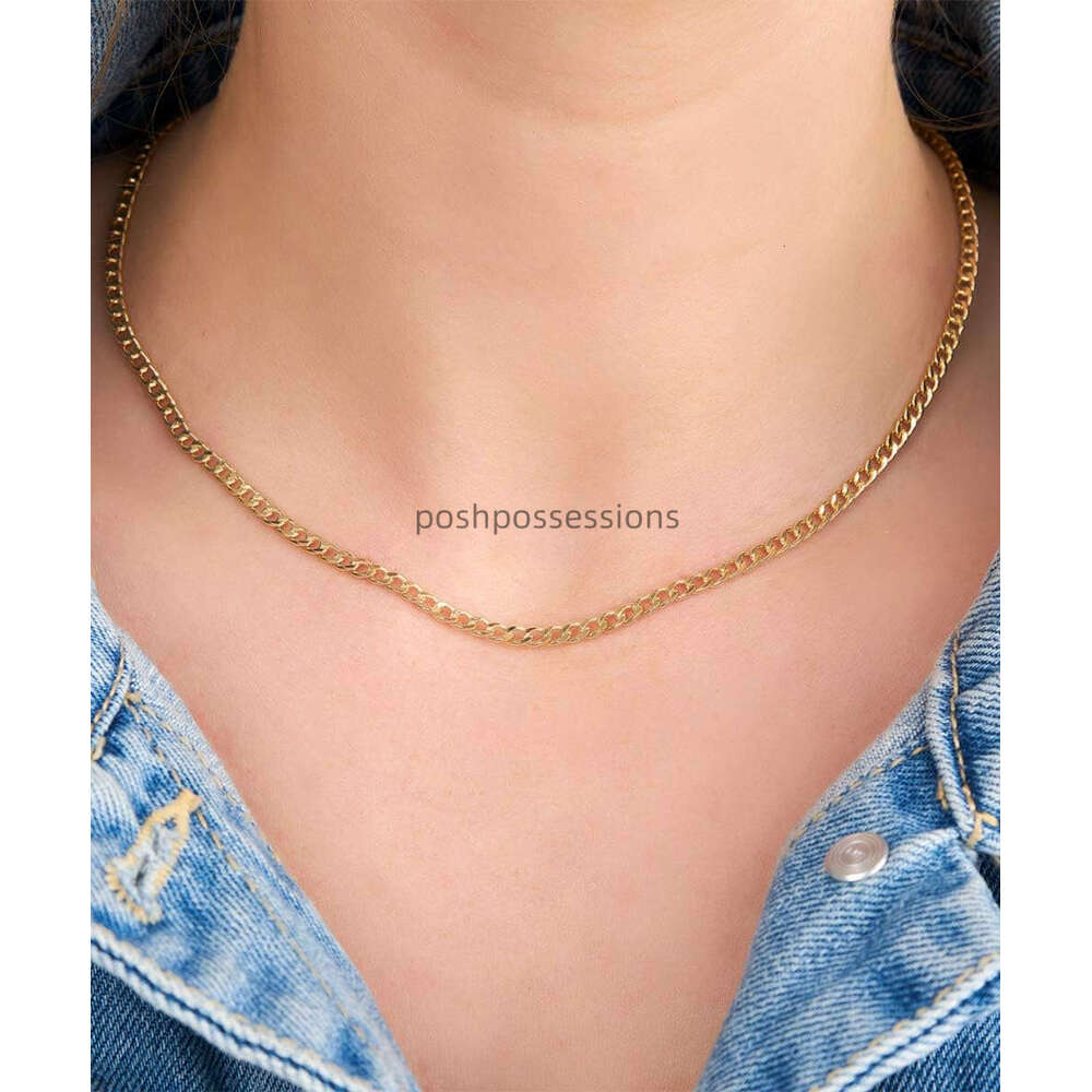 Gold Plated Curb/Cuban Link Chain Necklace 2Mm, 3Mm, 4Mm, 5Mm For Women Or Men - Made In Brazil