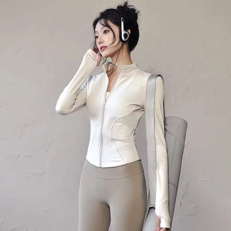 DHessentials slim fit running fitness jacket, breathable high elasticity adult top, autumn and winter quick drying yoga suit