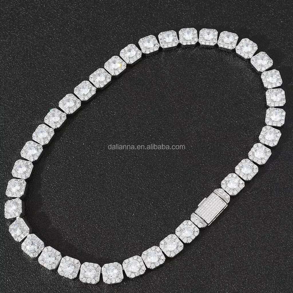 Fine Jewelry Hip Hop Bling Vvs Moissanite Jewelry Men Iced Out Custom Letter 14K Gold Plated S925 Sterling Silver Necklace