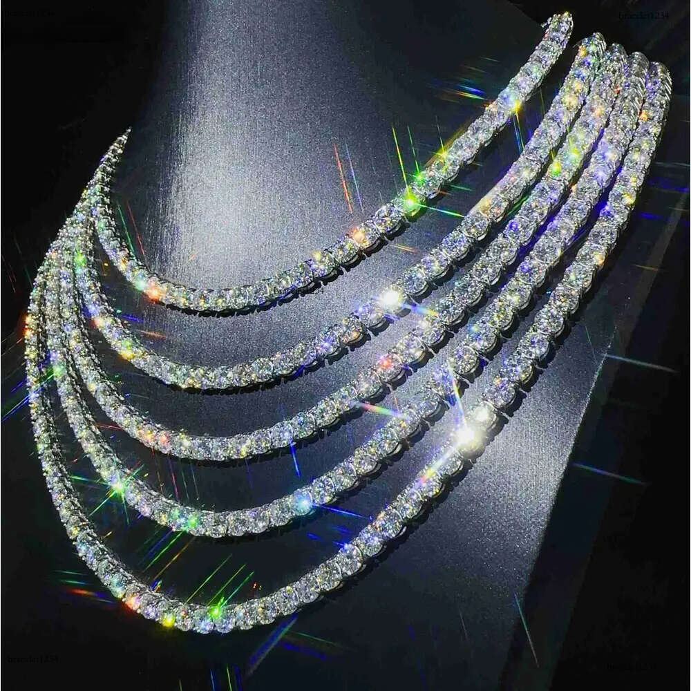 Fashion Jewelry Hip Hop Necklace Pass Dia Tester 5mm Vvs Moissanite Iced Out Tennis Chain for Men Women