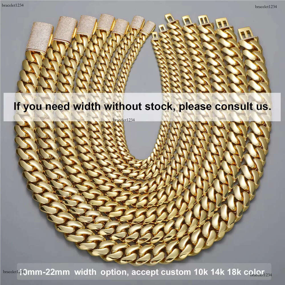 Cadenas cubana Wholesale Hip Hop Jewelry 14K Gold Plated Choker Solid Miami Cuban k Chain Necklace For Men