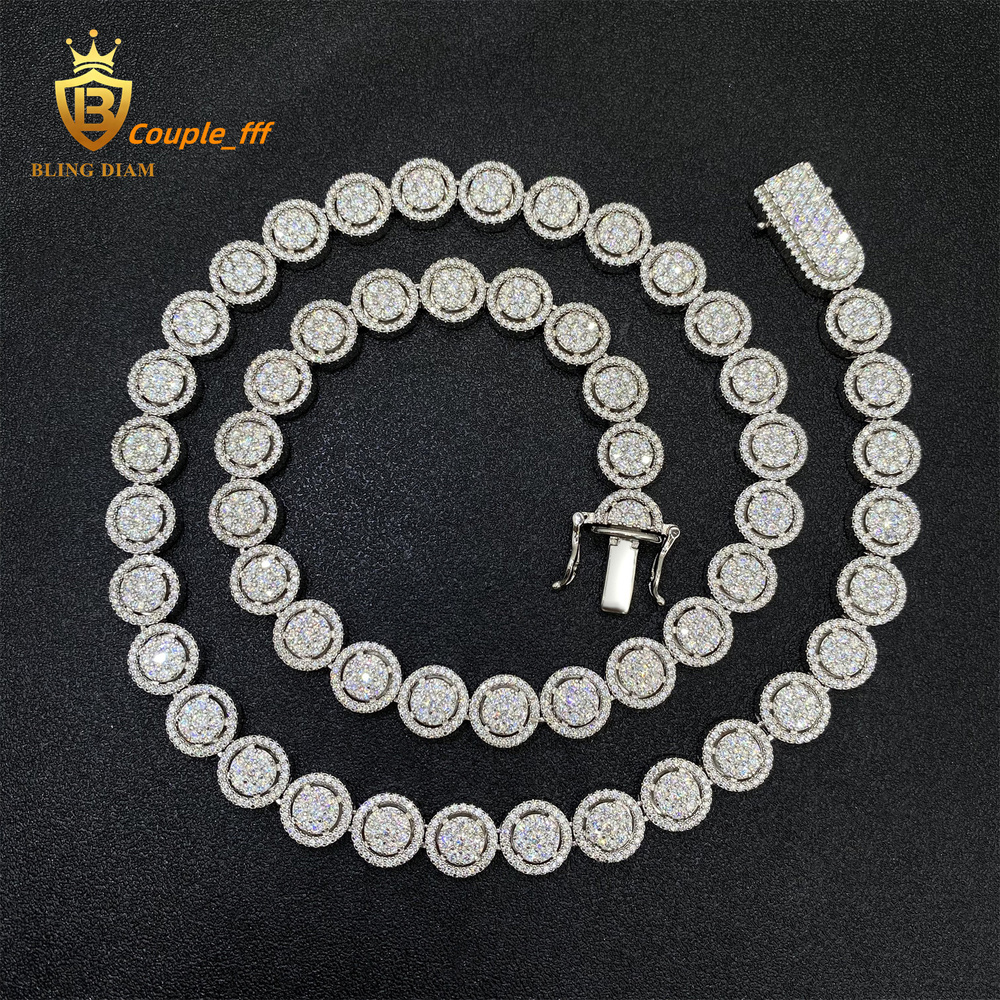 Pass Diamond Tester GRA Certificate Hip Hop 925 Sterling Silver Tennis Necklace Bracelet VVS Moissanite Tennis Chain for Women