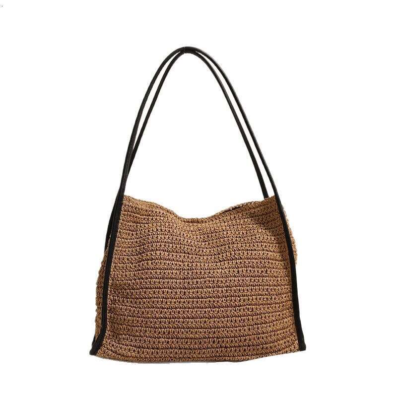 Ins Style Resort Beach Bag Hot Selling Leisure Shoulder New Fashionable Large Capacity Tote Woven Bag Beach Vacation Bag KQ