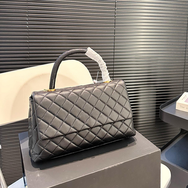 28x16cm 6 Colors Womens Designer Maxi Top Co Handle Totes Bags Caviar Leather Cowhide Purse Gold Matelasse Chain Crossbody Shoulder Handbag Pochette 28CM