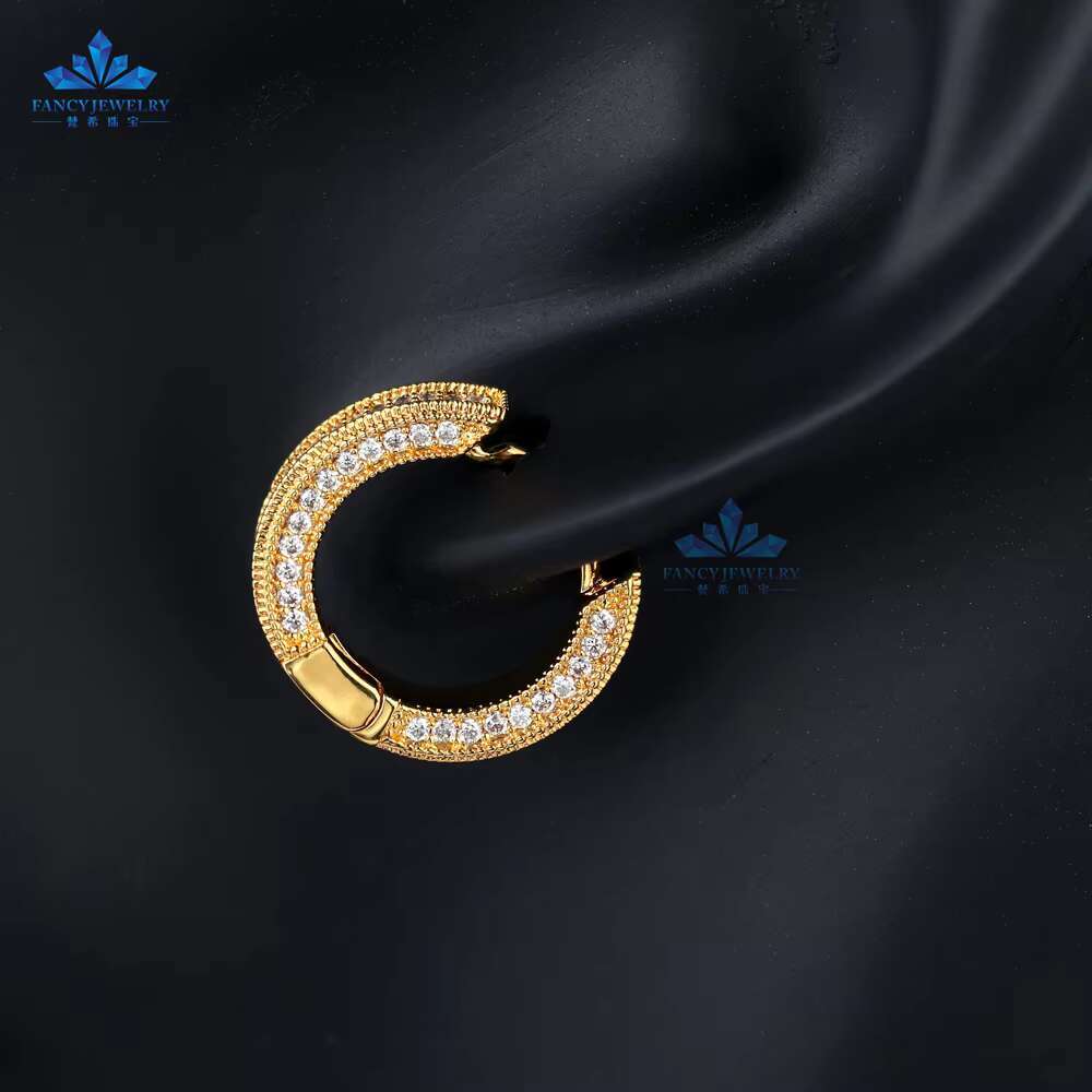 Fashion Earrings 925 Sterling Silver Jewelry Moissanite Luxury Huggie Earrings Jewelry Hoop Earrings for Women