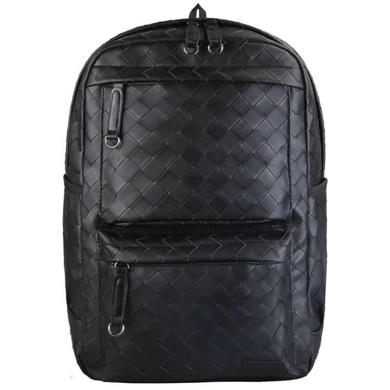High end trendy brand, bag, leather computer woven college student backpack, men's travel bag