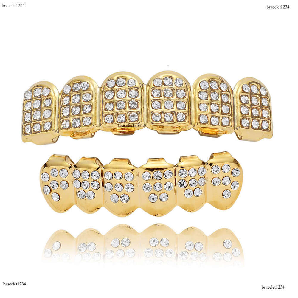 Luxury Hip hop Halloween sparkles sterling silver ice out VVS Moissanite gold-plated braces for men and women Free delivery