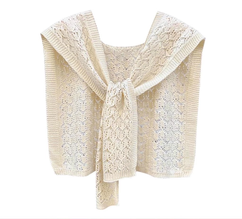 K485 Internet celebrity shawl hot summer women's outer wear air-conditioned room shoulder shoulder guard waistcoat versatile knitted hollow scarf