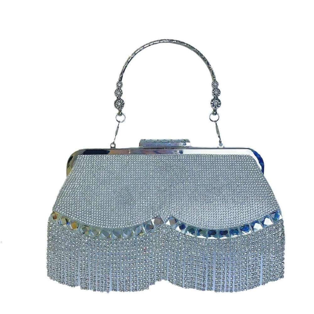 New Tassel KTV Princess Dinner Formal Dress Hand-Held Bag, One Shoulder Diagonal Cross Banquet Bag
